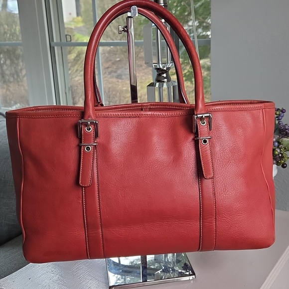 COACH Italian Red Clay/Rust East West Tote - Picture 4 of 14